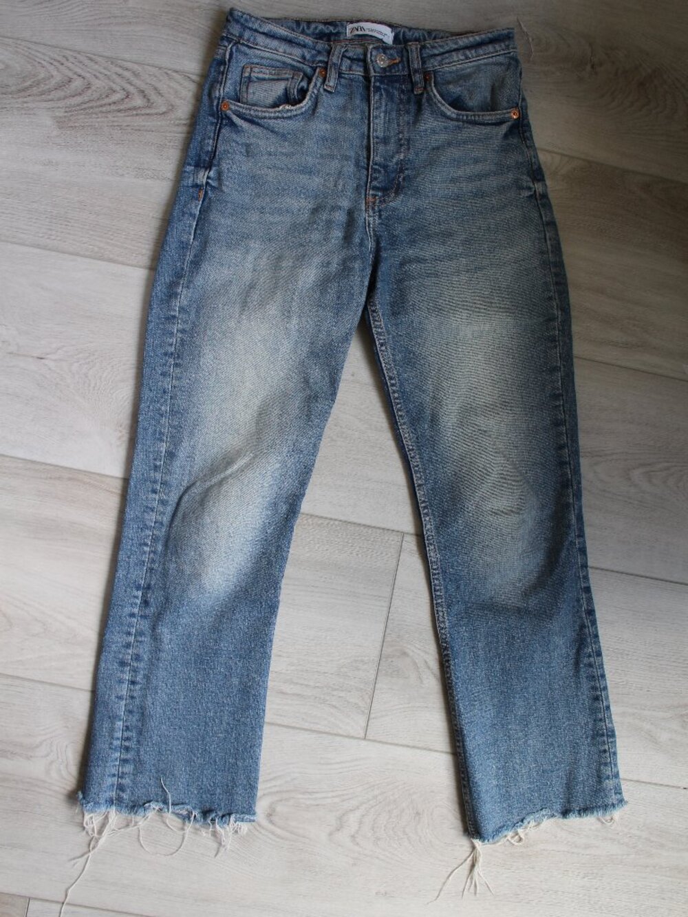 Zara Medium Wash Flare Ankle Jean Women's 2